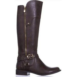 👢 G by GUESS Harson Tall Riding Boots Buckle Detail Brown, size 8